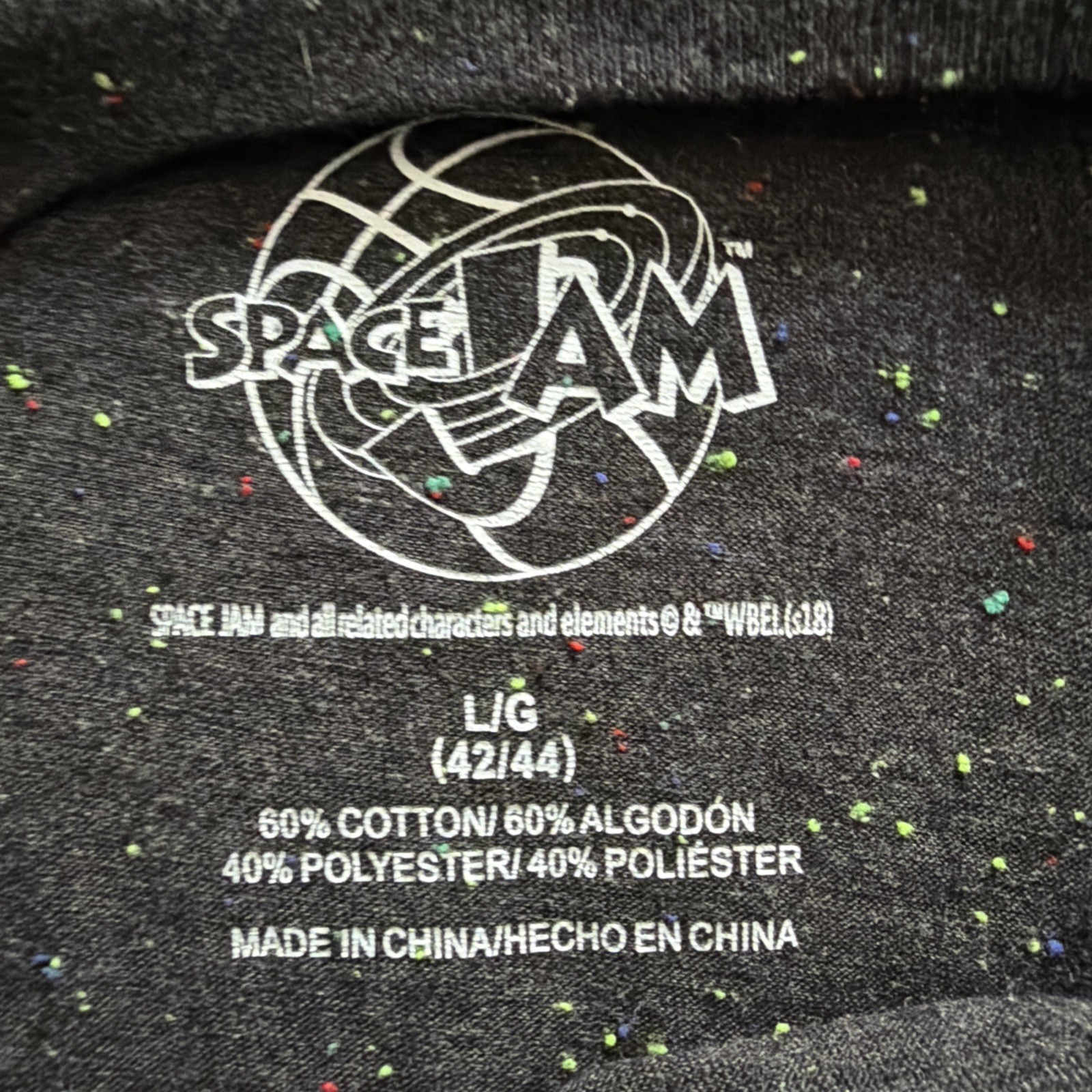 Warner Brothers Tunes Space Jam Squad Black Confetti T shirt Size L 42/44 gallery