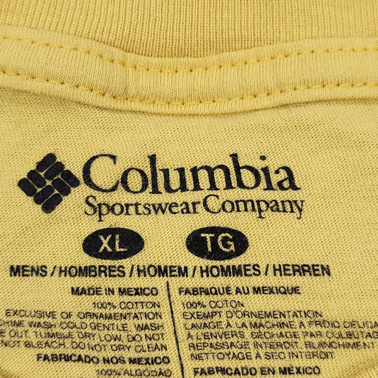 Columbia Shirt Mens XL Yellow Bear Outdoor Nature Camping Climbing Logo Tee gallery