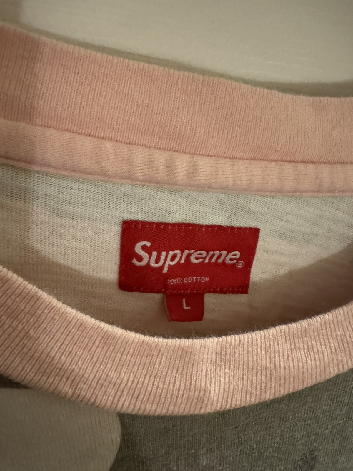 Supreme Layered Stacked Logo Long Sleeve Shirt Pink Camouflage Camo SS18 Size L gallery