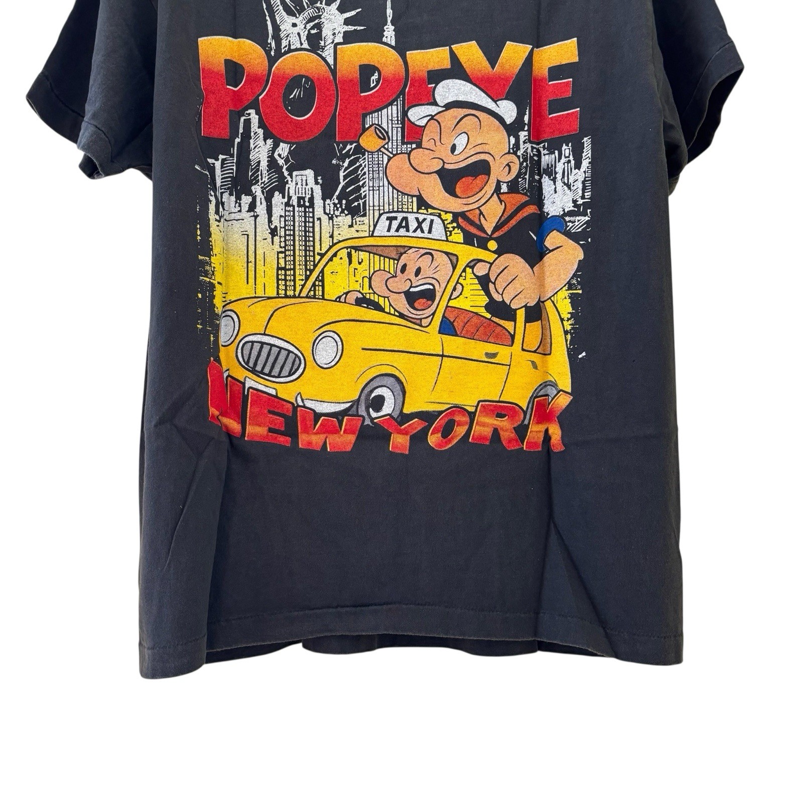 Vintage 1996 Popeye Taxi Service New York T-Shirt Changes Tag Large Reprint gallery