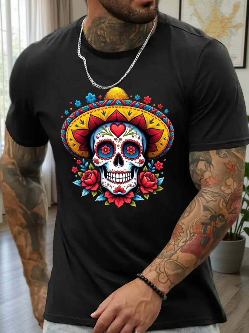 Skeleton Flower Graphic T-Shirt Gothic Casual Streetwear Tee gallery