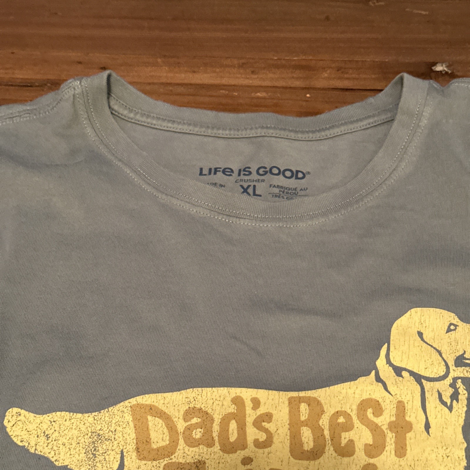 Life Is Good Men’s Size XL Dad's Best Friend Crusher Tee Shirt - Dog Green gallery