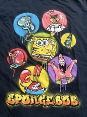 Nickelodeon SpongeBob Square Pants Cast Men’s Large Black Shirt Tee