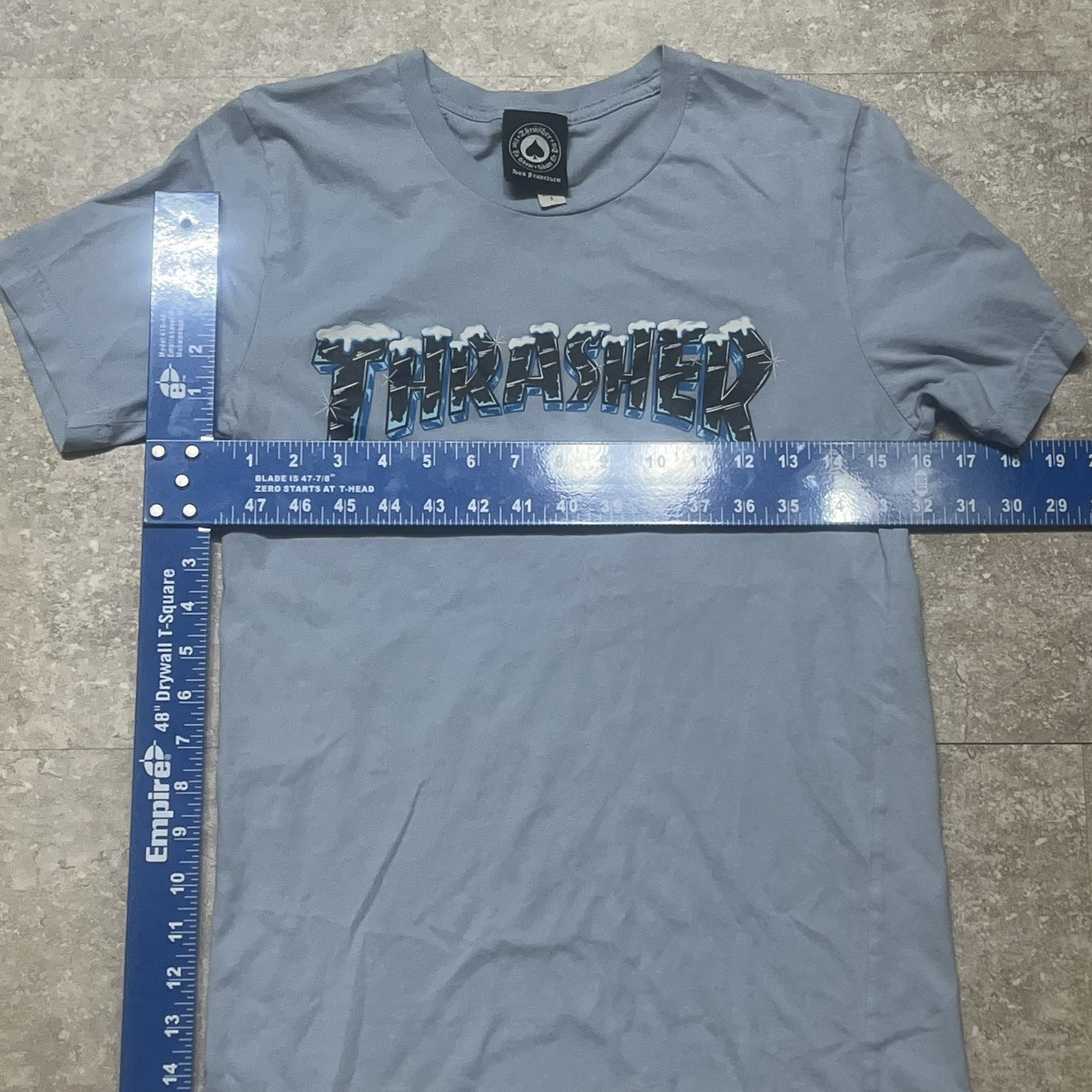 Thrasher Magazine Ice Design Lt Blue T Shirt Size Wm Small gallery