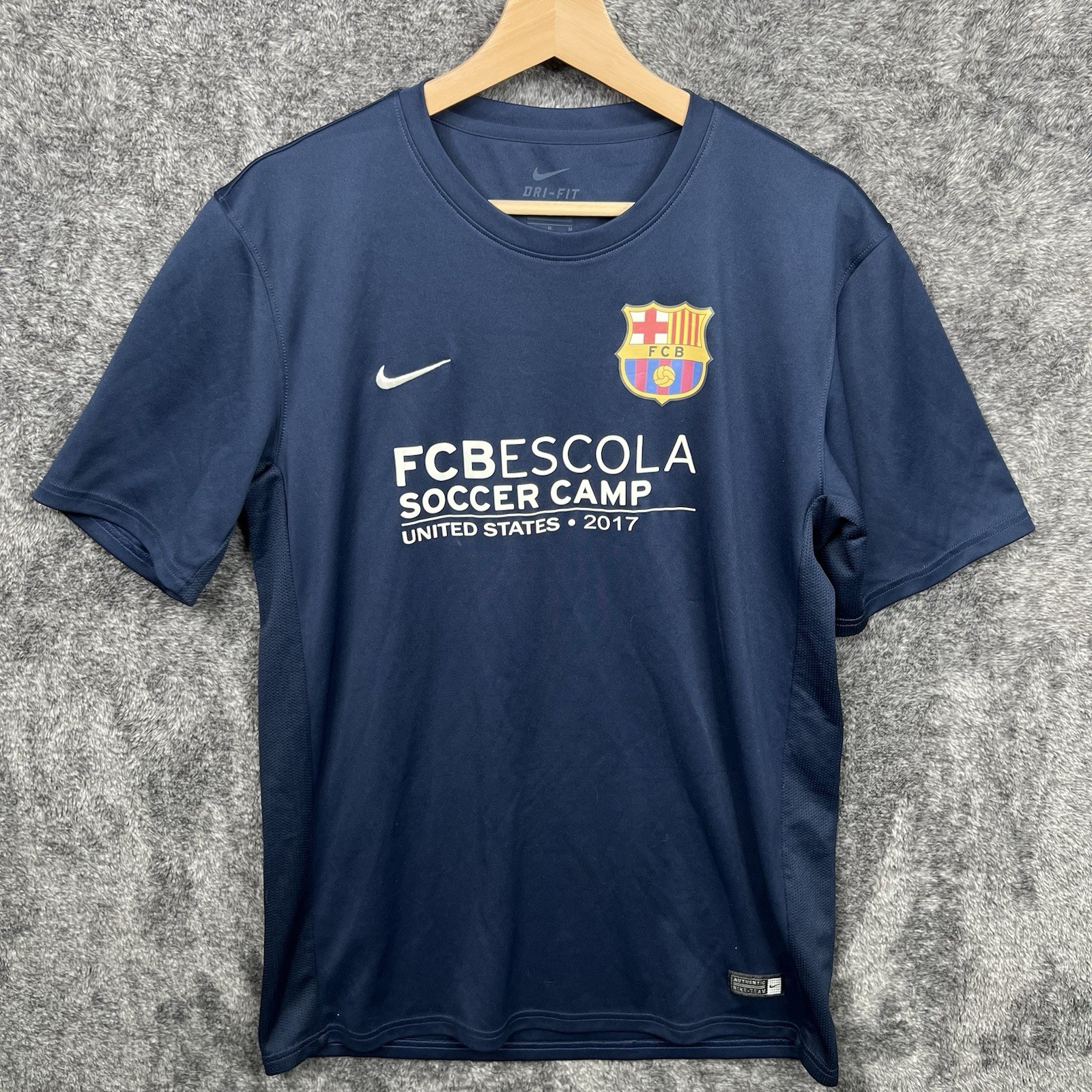 FC Barcelona Nike Dri-Fit Mens Soccer Camp United States 2017 Blue Short Sleeve gallery