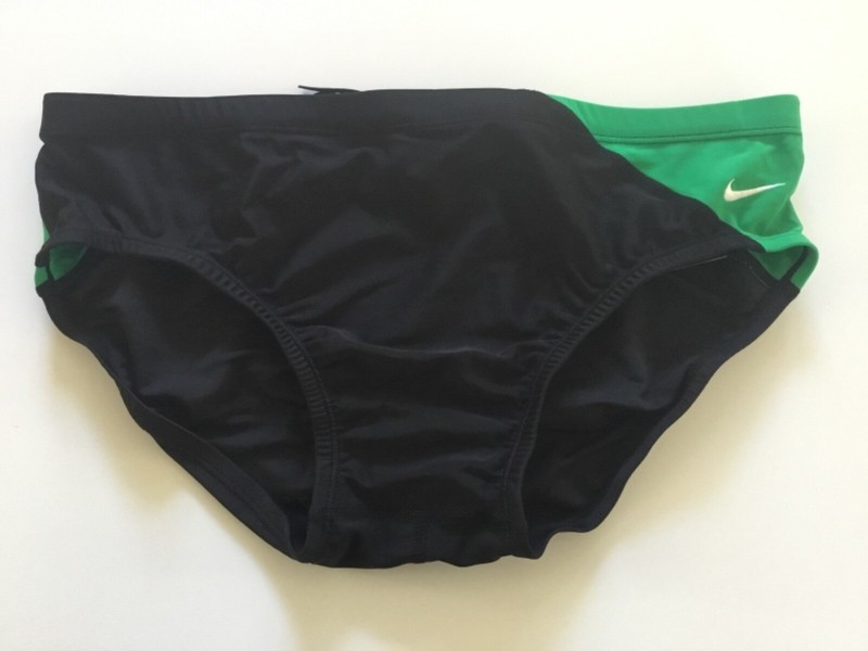 Nike Men’s Team Color Swim Brief Swimsuit T8SS6016 Black Green Size 32