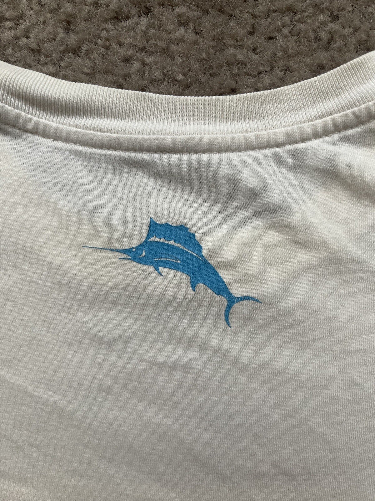 Tommy Bahama Men's Short Sleeve T-Shirt Medium Cream Beach Fishing Sports Tee US gallery