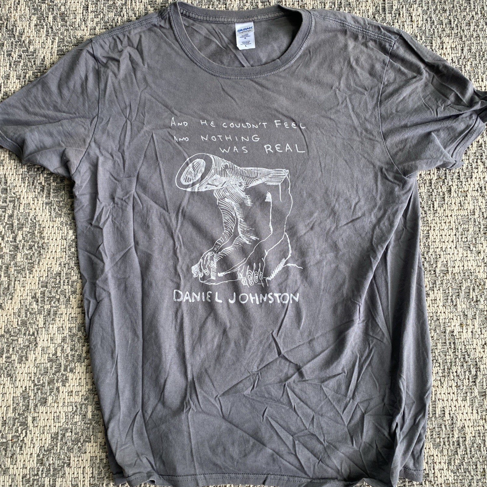 Daniel Johnston and he couldn't feel and nothing was real L RARE shirt indie gallery