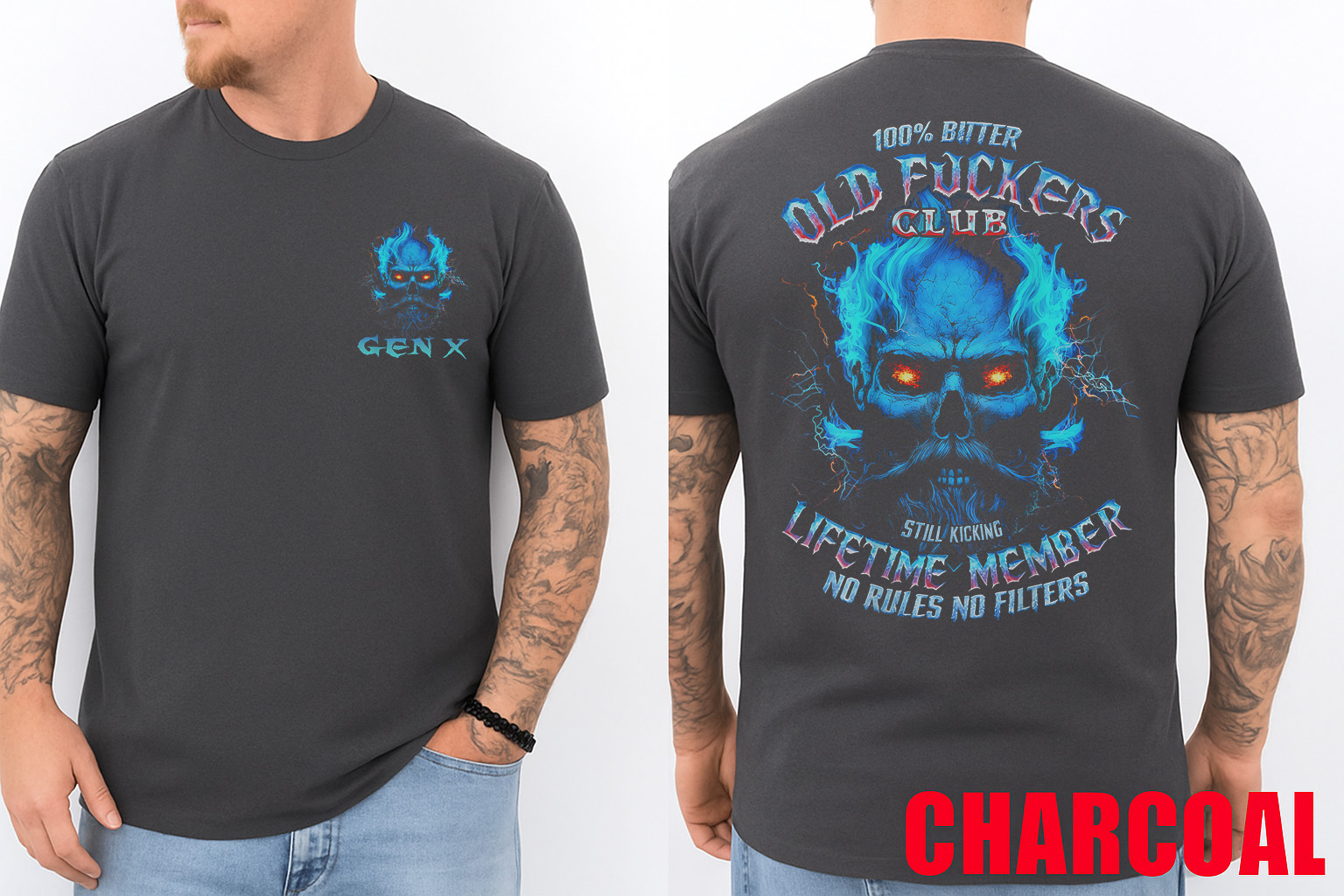 GEN X 100% Bitter Old F*cker Club 2 Sided T-Shirt gallery