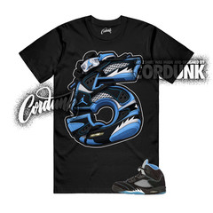 5 Black University Blue White UNC 2026 OG T Shirt Match V2