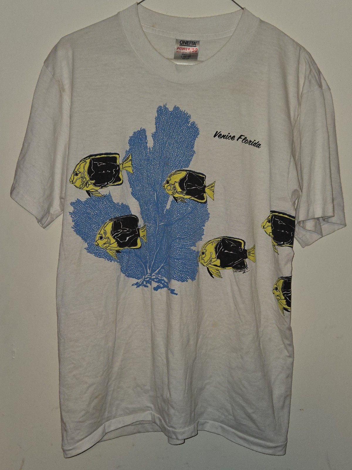 VTG RARE VENICE BEACH FLORIDA AQUATIC FISH T SHIRT SIZE L 1989 gallery
