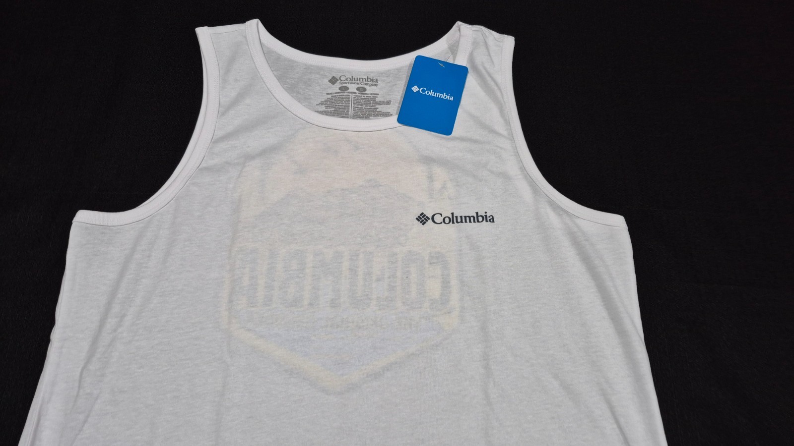 Columbia Men's Outdoor Graphic White Tank Top Black Sleeveless Sports gallery