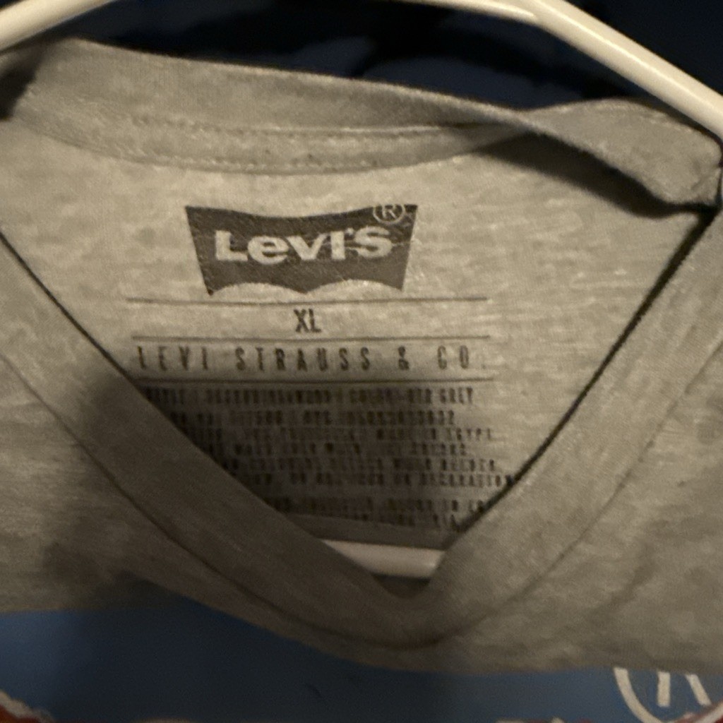 Levi's Men's Solid Gray Crew Neck Short Sleeve Jersey Logo T-Shirt XL Regular gallery