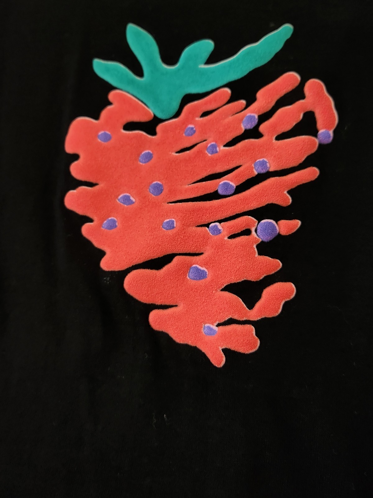 Vtg Jerzees Single Stitch Tshirt Strawberries Sedona AZ Puff Paint Unisex Black gallery