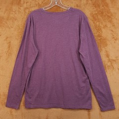 PROJECT ESSENTIALS Shirt Mens Large Burgundy Pullover Long Sleeve Slub Henley
