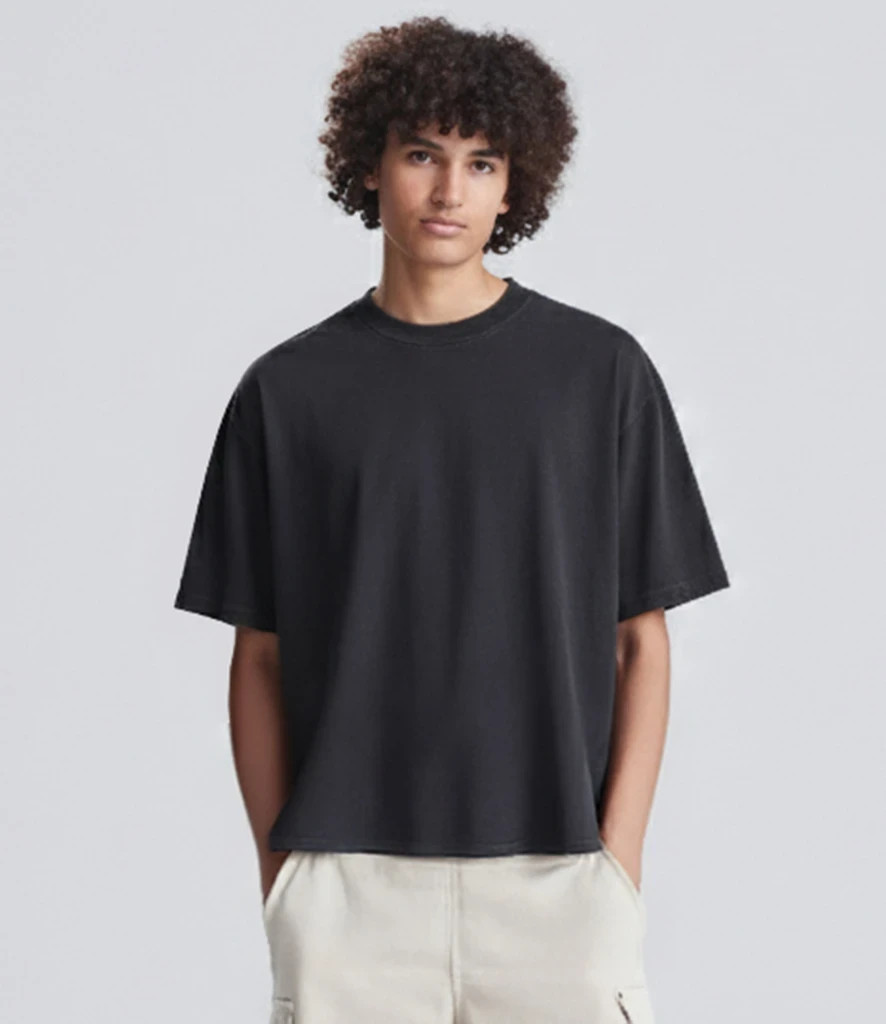 Cotton Boxy Cropped Fit T-Shirt AWDis Short Sleeve Crew Neck Tee gallery