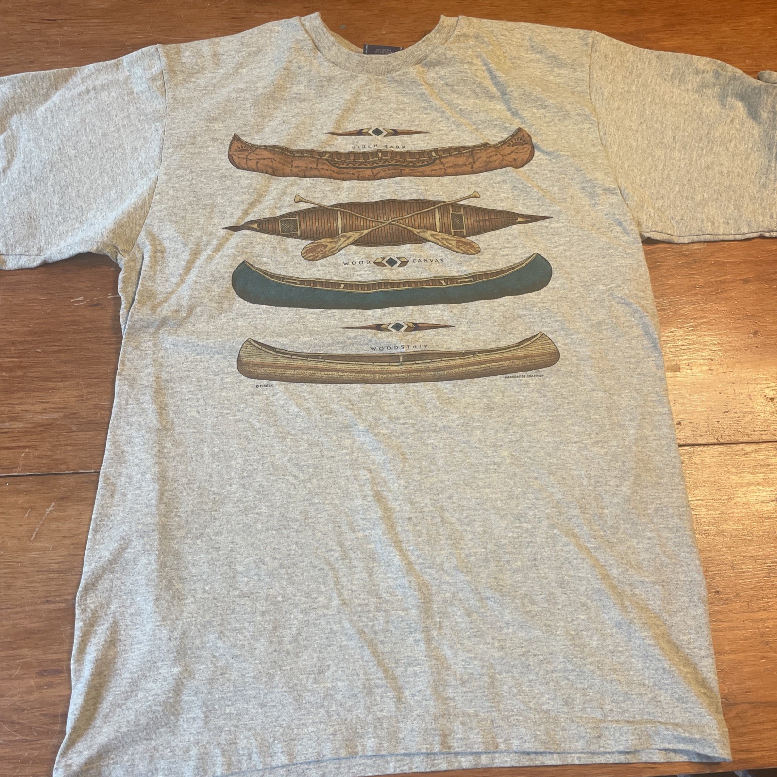 Vintage Harbordside Graphics Sportswear Canoe T-shirt Outdoors Size M 90s gallery