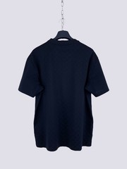 Louis Vuitton LV Embroidery Logo Damier Cotton Pique T-Shirt Navy Blue Size L