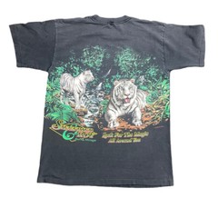 Vintage Siegfried Roy Tiger All over Print Nature Animal T Shirt 20”x25” USA