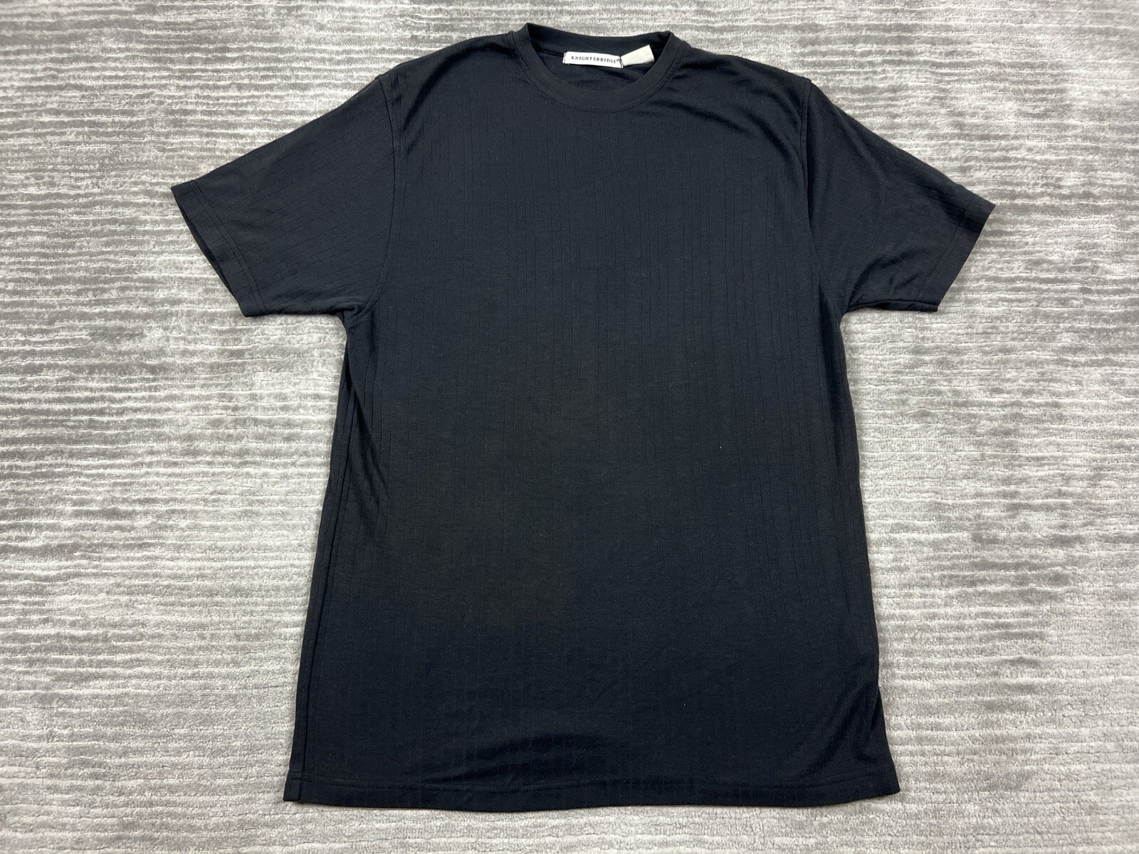 Vintage Knightsbridge Shirt Mens Medium Black Short Sleeve Rayon Blend gallery