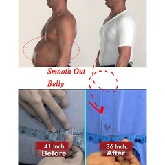 Men Slimming Body Shaper Vest Chest Compression Moobs T-Shirt Tank Top Workout