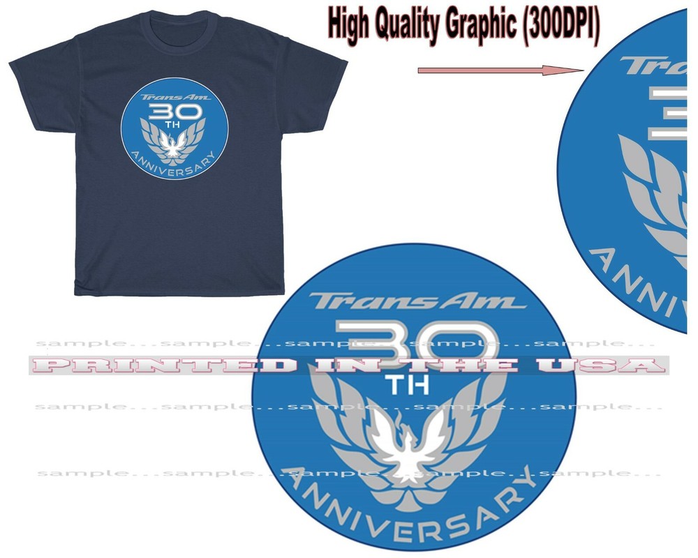 Pontiac Firebird Trans Am 30th Anniversary Car Logo DigiRods Navy Blue T Shirt