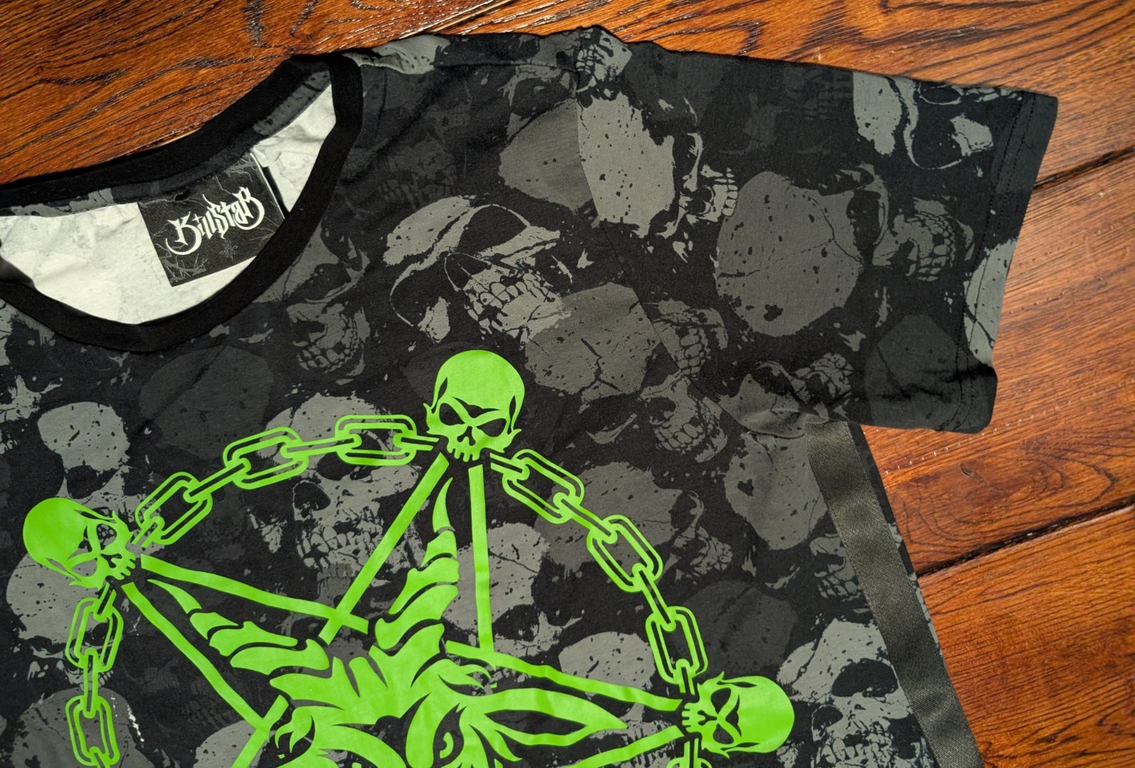 Killstar Tzompantli T-Shirt Unisex Pentagram Satanic Skull Goth Punk Size Large gallery