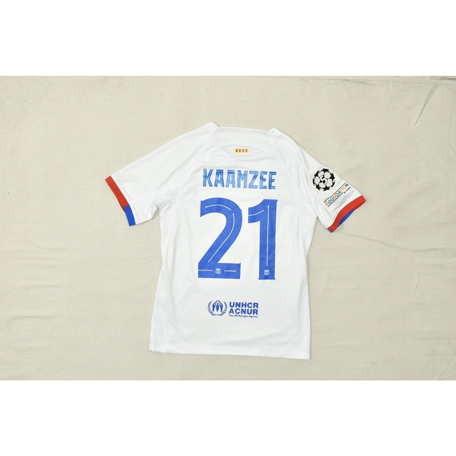 Nike Dri Fit Men's Jersey FC Barcelona KAAMZEE #21 Whire Size M Polyester gallery