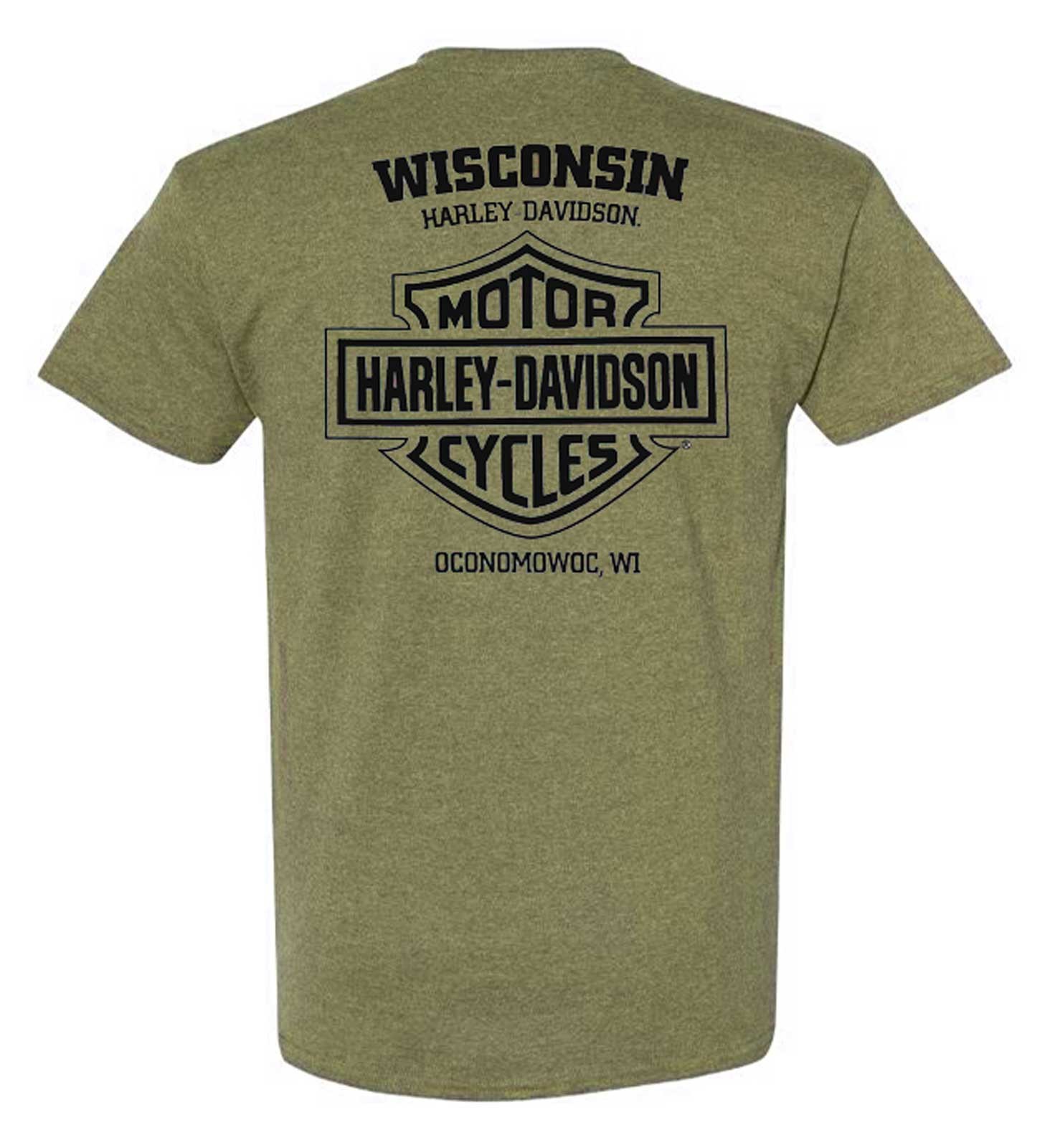 Harley-Davidson Men's Precisely Poly-Blend Short Sleeve T-Shirt, Military Green gallery