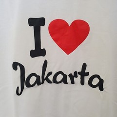 I Heart Jakarta White T-shirt Heart has embossed design VNT Unisex Sz XL NWT