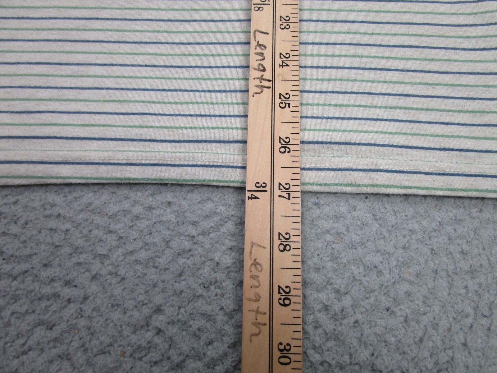 Marine Layer Shirt Mens Medium Gray Blue Green Striped Re-Spun Crewneck Soft gallery