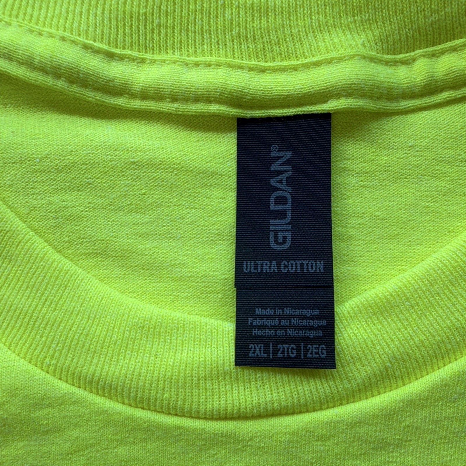 Gildan Ultra Cotton Men's 2XL Long Sleeve Crew Neck Yellow Knit T-Shirts Qty 4 gallery