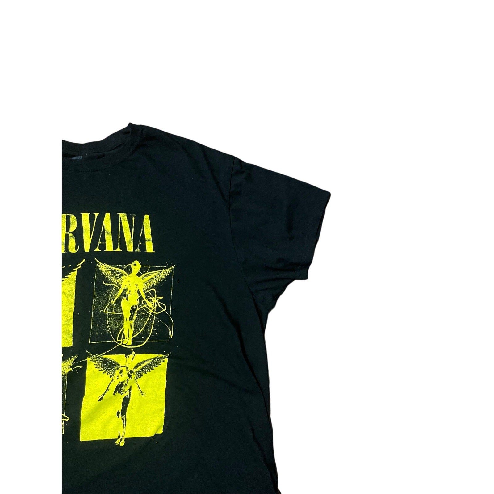 Nirvana T-shit 2xl In utero Black Angle Graphic yellow cotton Breathable, comfy gallery