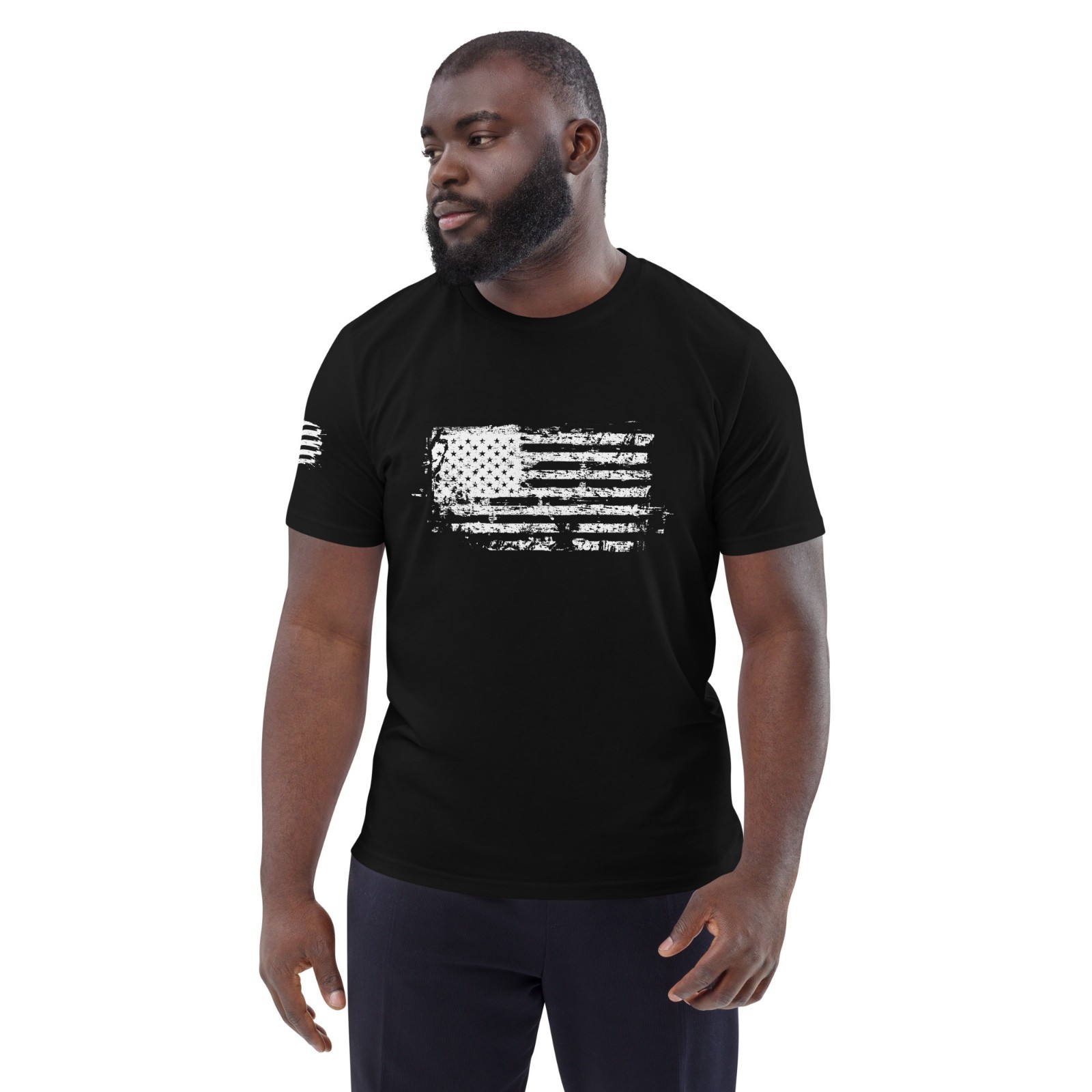 USA Distressed Flag T Shirt American Patriotic Tee white flag gallery