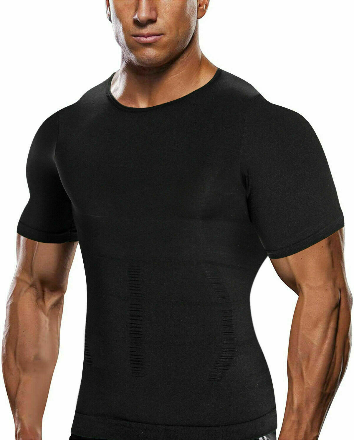Mens Slimming Shirt Body Shaper Vest Compression Tank Tops Corset Undershirts US