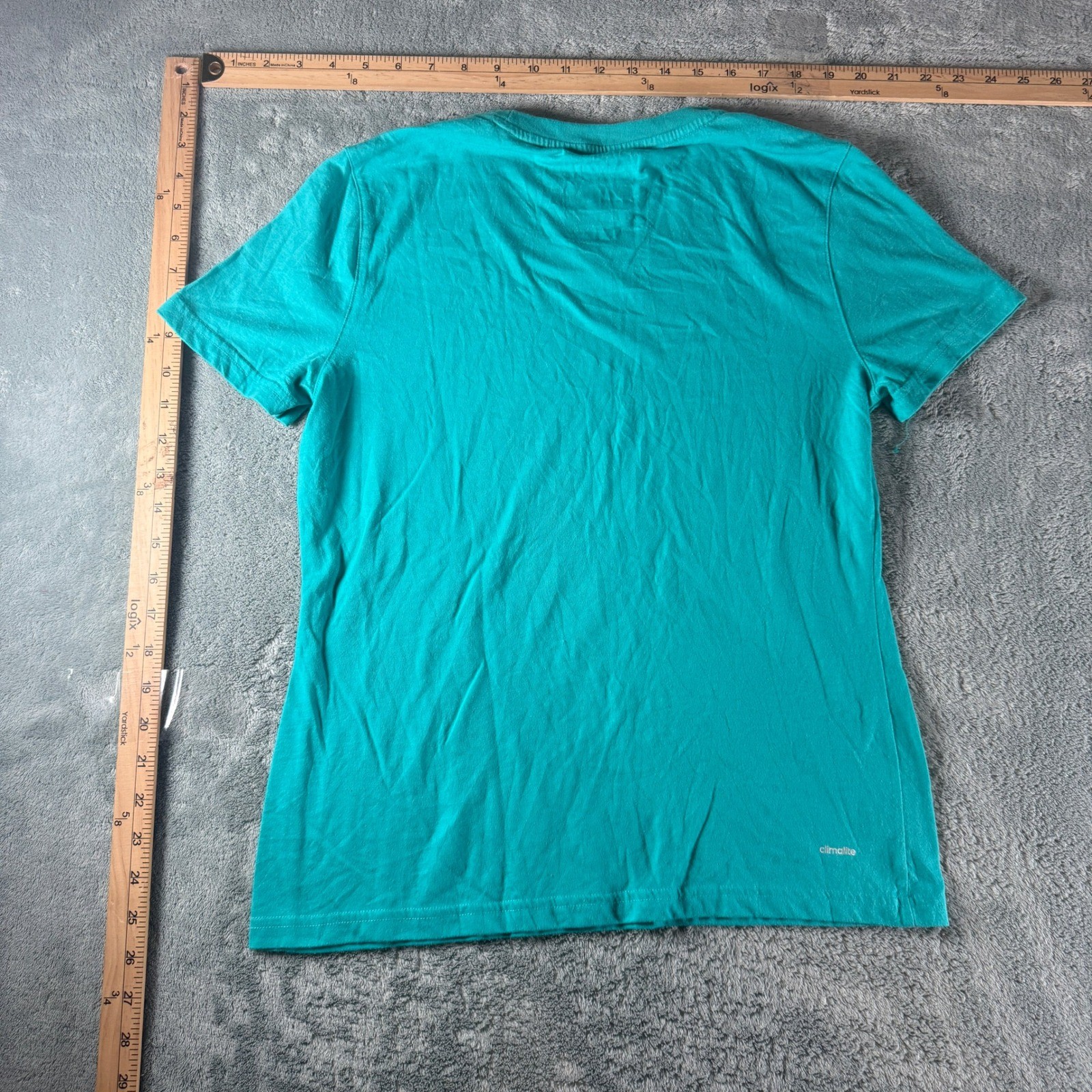 Adidas Go-To Performance Tee Teal Green Climalite Short Sleeve Shirt Mens Medium gallery