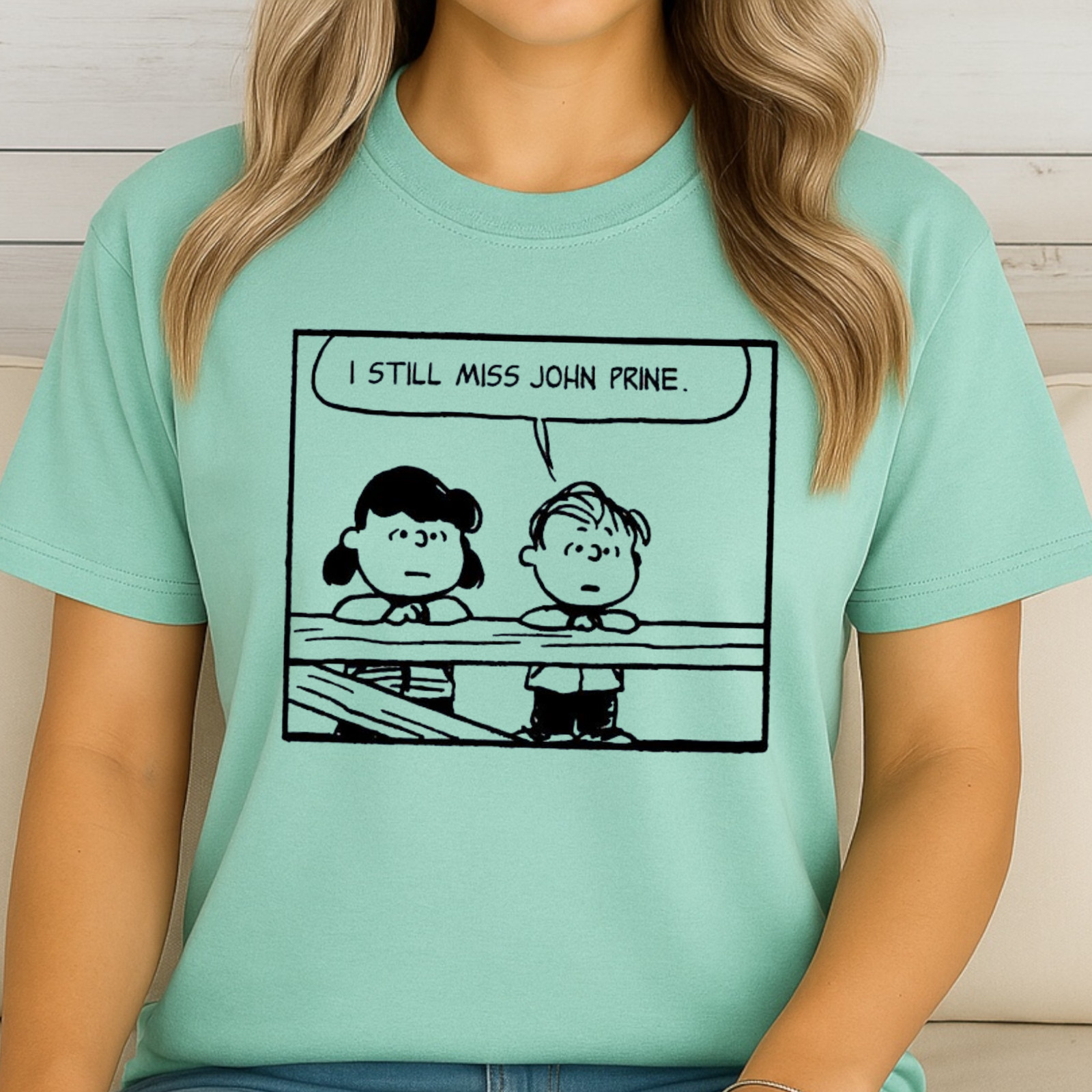 I Still Miss John Prine T-Shirt | Peanuts Style Comic Tee, Music Lover Shirt gallery