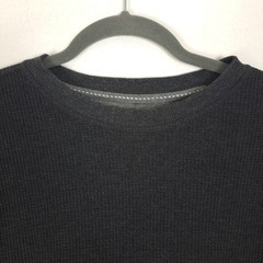 Members Mark Thermal Top Waffle Knit Mens L Black Heather Soft Wash Outdoor