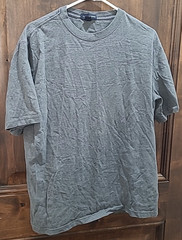 Lands’ End Tee Shirt Men Size L Gray 100% Baumwolle Short Sleeve Crew Neck
