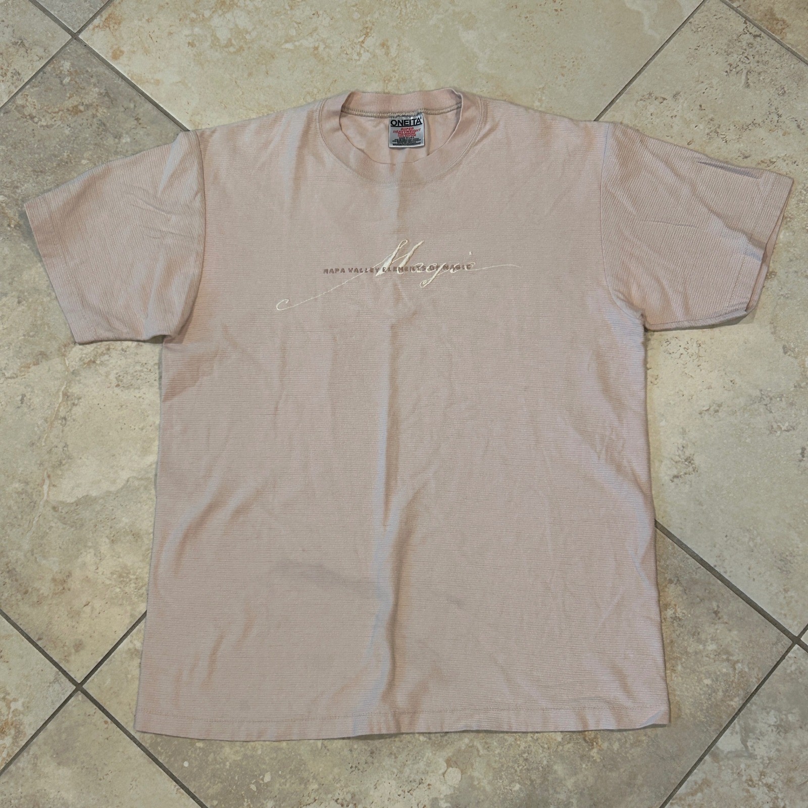 Vintage Oneita Napa Valley Elements of Magic Shirt Men M Brown Heavyweight USA