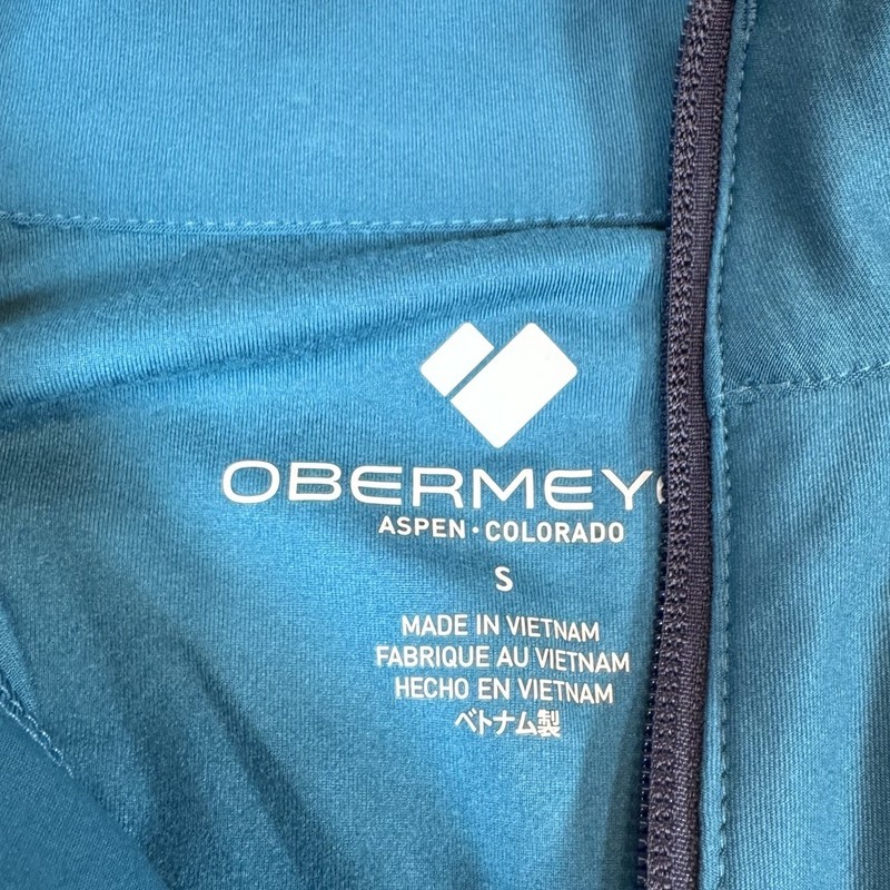 Obermeyer Flex 1/4 Quarter Zip Base Layer Top Men's Teal Blue Agave Small S gallery