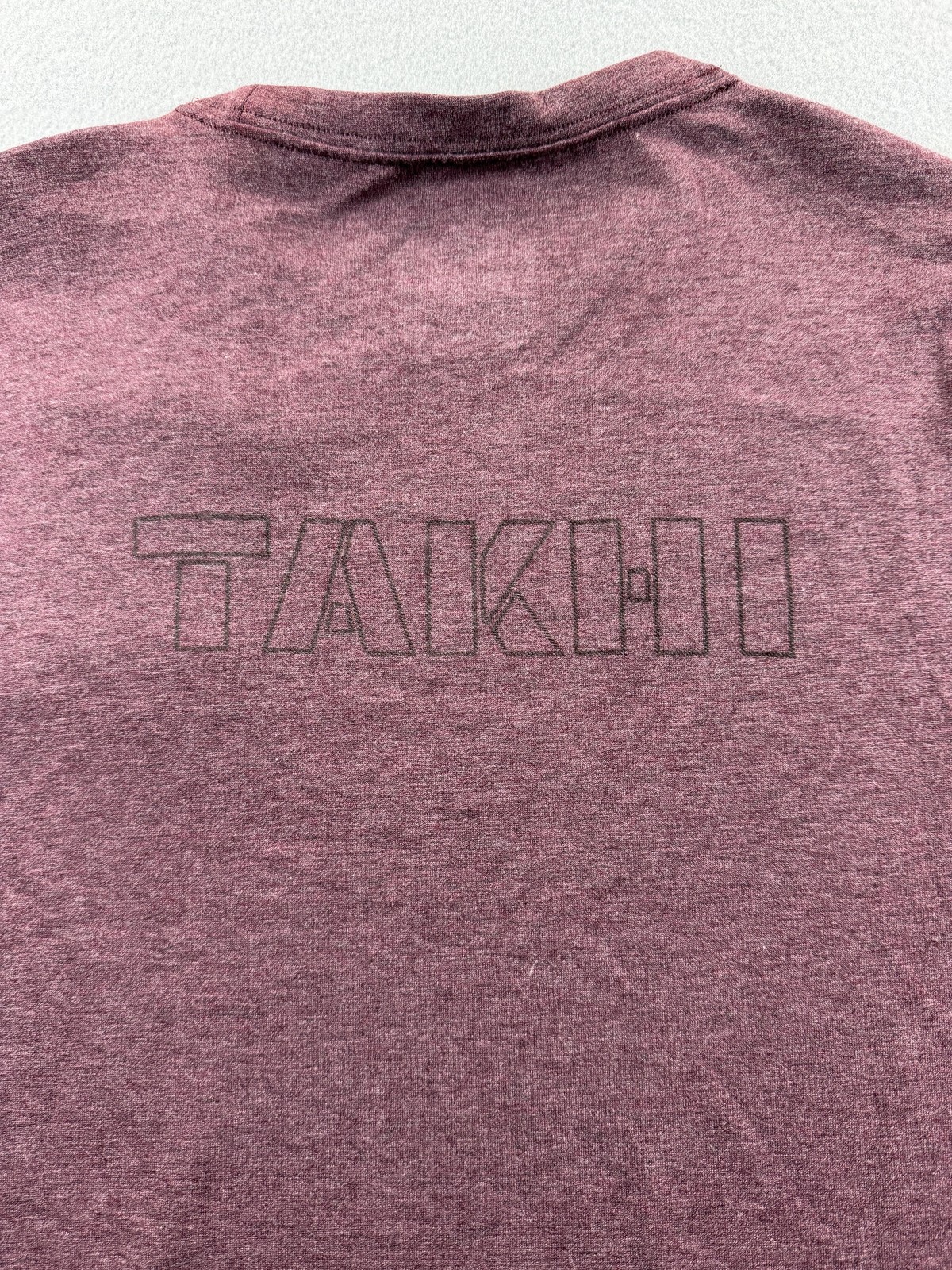 Takhi Shirt Mens Large Wine Red Long Sleeve Logo Tagless Stretch Tee Casual New gallery
