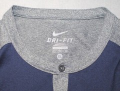 Nike Dri Fit Brigham Young Cougars 3 Button Henley 3/4 Sleeve Shirt Mens Size XL