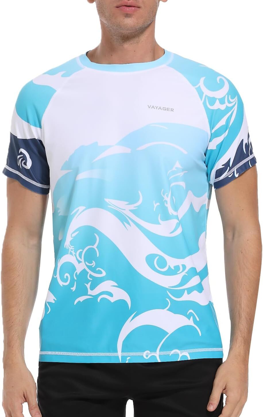 Men’s Rash Guard Swim Shirt UPF 50+ Quick Dry Loose Fit Surfing Fishing Tee