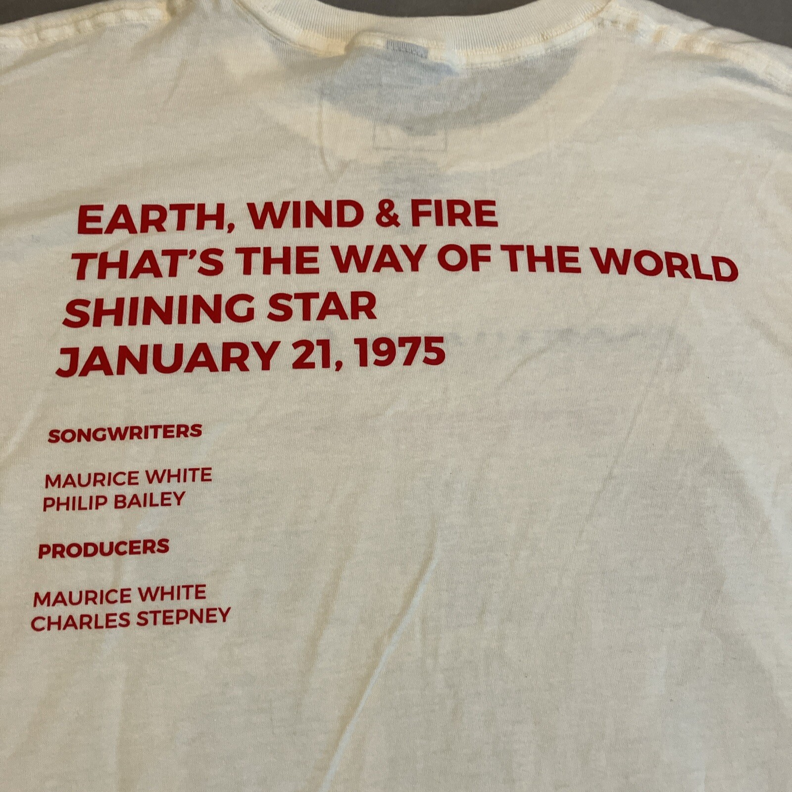 NWOT- The Thread Shop- Earth Wind & Fire- Shining Star- Double Sided T Shirt- XL gallery