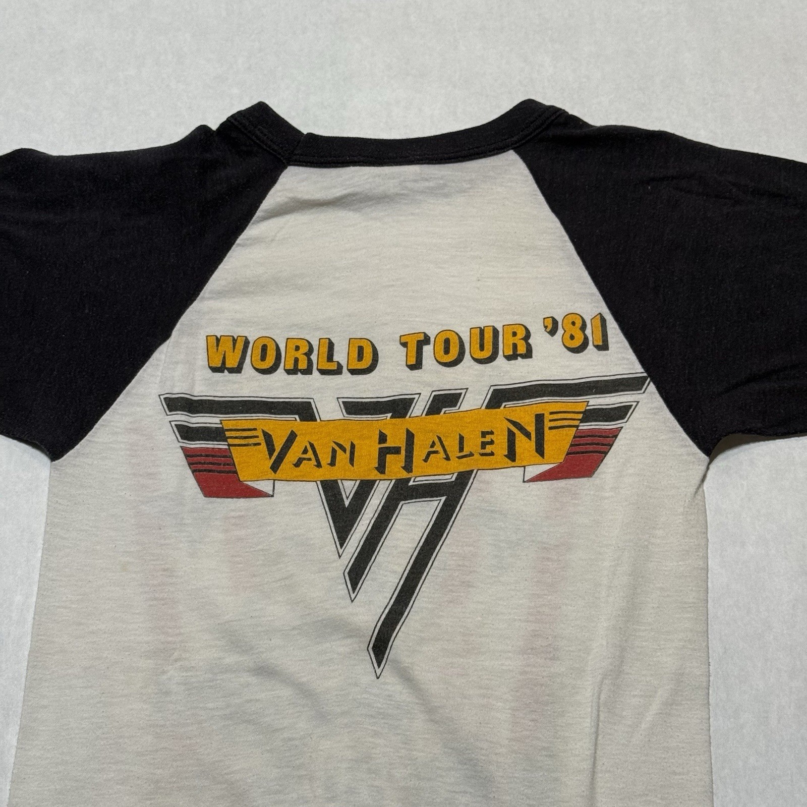 Vintage Van Halen 1981 World Tour Raglan T-Shirt Single Stitch USA Small gallery