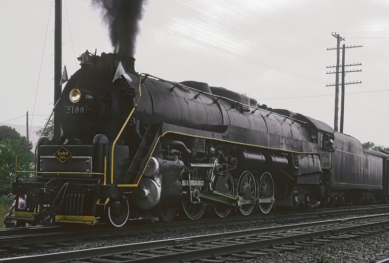 RDG T-1 4-8-4 No. 2100 4 x 6 Photo with an Iron Horse Ramble in September  1964