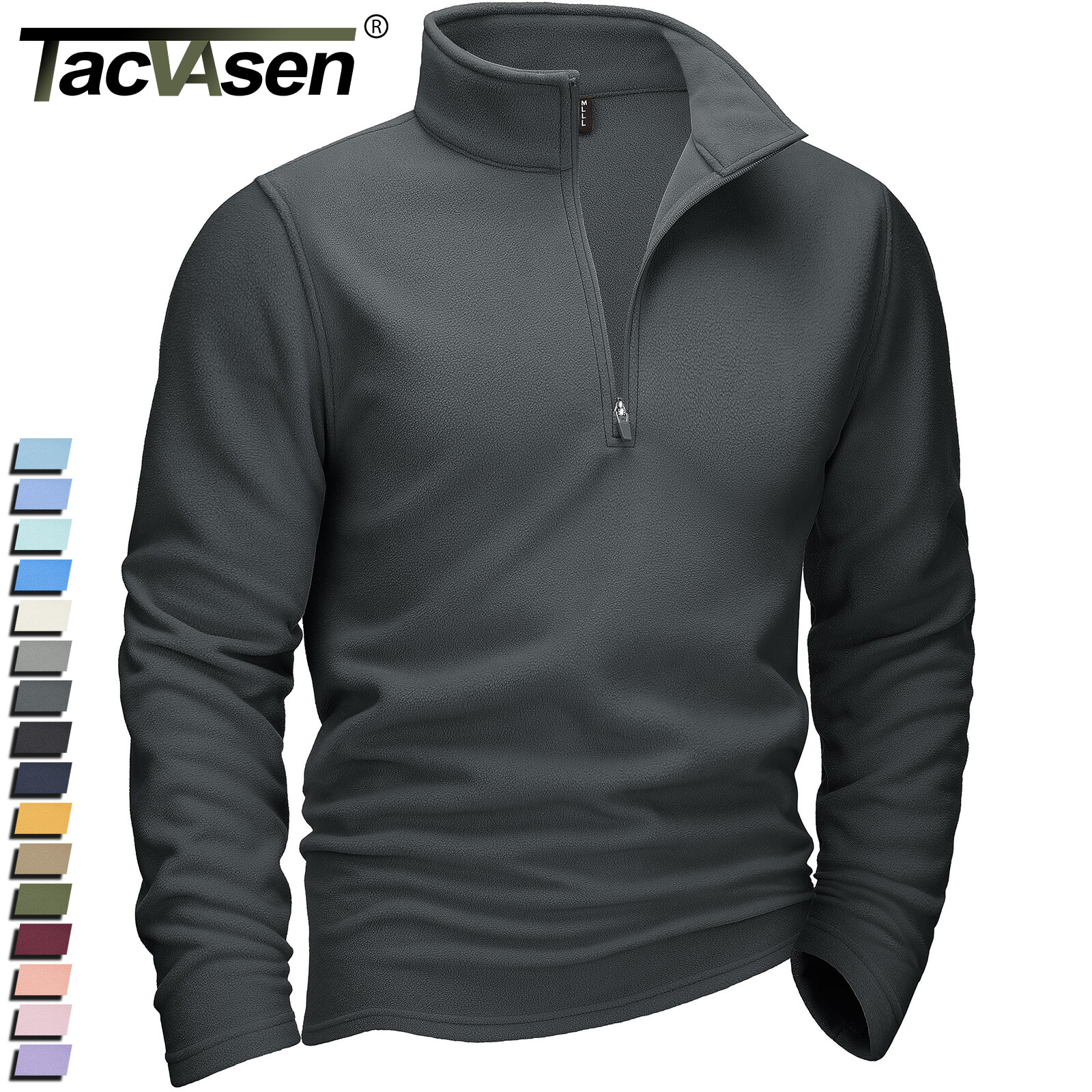 Men's 1/4 Zip Fleece Shirts Long Sleeve Thermal Warm Winter Casual Sweatshirts gallery