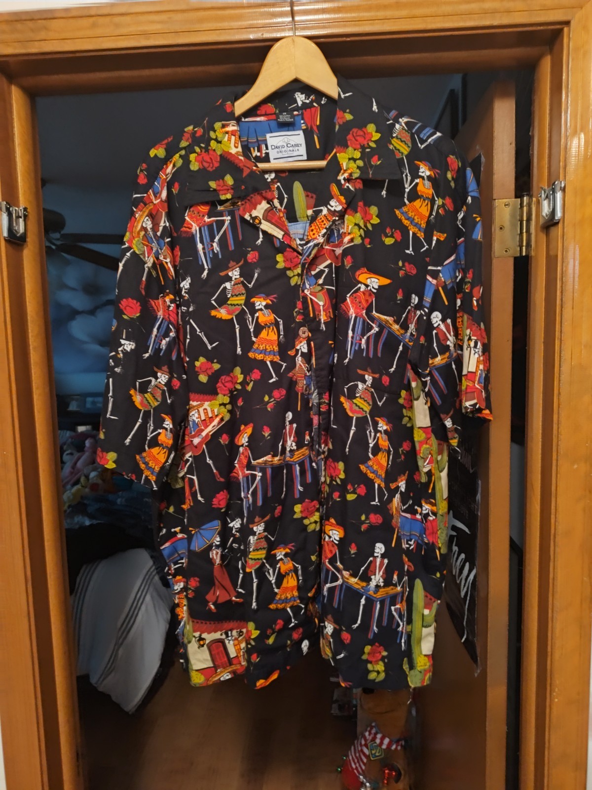 Vintage David Carey Dia de Los Muertos mens shirt. gallery