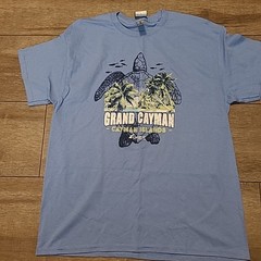 Grand CAYMAN Islands Graphic Ocean Life Fish Turtle Carnival T-shirt Sz L Gildan